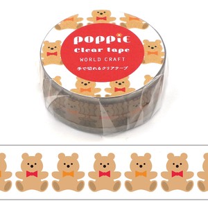 WORLD CRAFT Planner Stickers Animals POPPiE Clear Tape Bear Stationery Retro