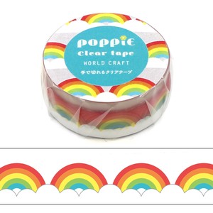ﾜｰﾙﾄﾞｸﾗﾌﾄ【POPPiE クリアテープ Rainbow】レトロ くも 雑貨 文具 かわいい