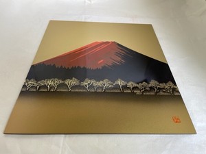R5-87　パネル絵　赤富士B　　Panel painting Red Fuji B