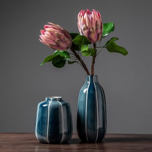 シンプルなファッションブルーフラワーアレンジメントセラミック花瓶  CLA088
