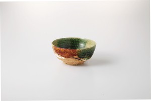 桂山窯　彩織部　茶碗