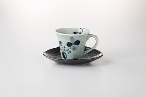 しあわせコーヒー碗皿（ブルー）