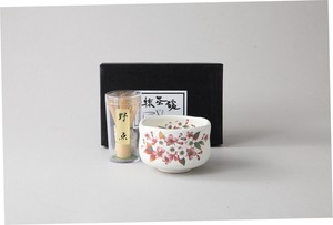 粉引桜　野点茶碗茶筅セット
