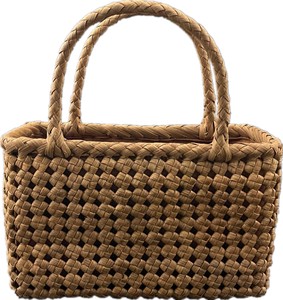 四角編み　内布付き　山葡萄かごバッグ　籠バッグ　手作り　天然素材