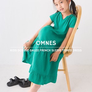 Kids' Casual Dress Double Gauze French Sleeve One-piece Dress Kids Tiered