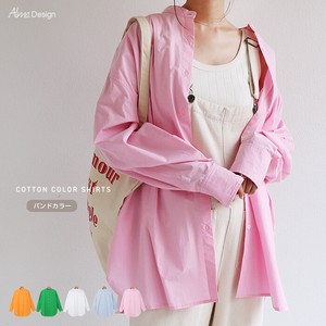 Button Shirt/Blouse Oversized Long Sleeves Cotton