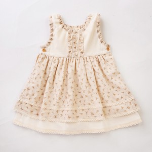 Kids' Casual Dress Floral Pattern Organic Cotton Jumper Skirt Made in Japan