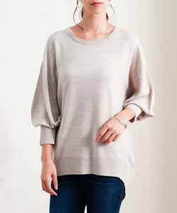 T-shirt Dolman Sleeve Pullover mitis Sleeve Ribbed Knit