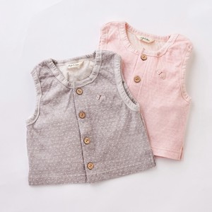 Babies Top Vest L Organic Cotton Polka Dot Made in Japan