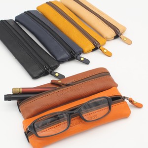 Glasses Case Pen Case Genuine Leather 6-colors Made in Japan