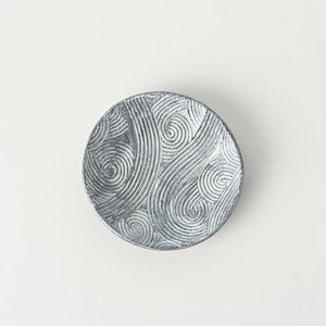銀彩 波彫3寸皿 小皿 波佐見焼 手仕事 日本製