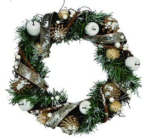 【2022クリスマス】彩か｜Saika　クリスマスリース　White Apple & Bark Wreath M