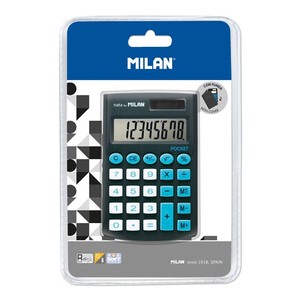 MILAN 8桁 ポケット電卓【カバー付き】 150908【ブラック】（スペイン・輸入・文房具）