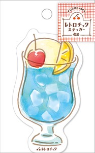 Furukawa Shiko Decoration Blue Retro Chick Sticker Cafe Cream Soda