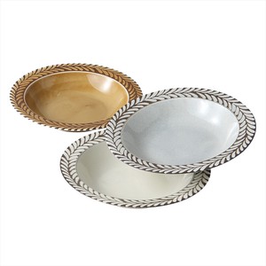 Mino ware Donburi Bowl Gift Porcelain Deep Plate Rosemary Cardboard Box