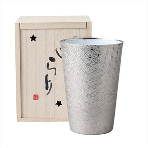 Mino ware Cup/Tumbler Gift Silver Porcelain Hemp Leaf