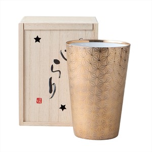 Mino ware Cup/Tumbler Gift Gold Porcelain Hemp Leaf