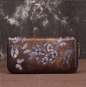 6615 .レトロな女性の財布の長いジッパーのバッグ        ZCHA1450