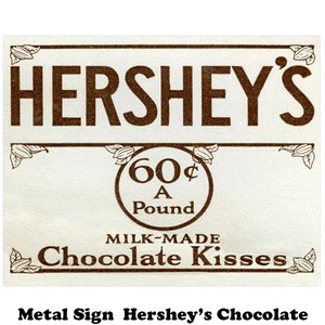 メタルサイン HERSHEY'S Chocolate Kisses【ハーシー チョコレート ブリキ看板】