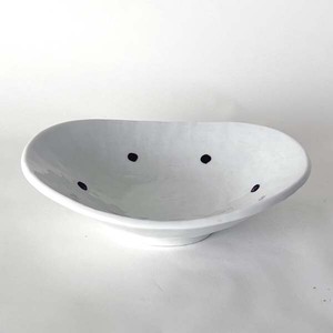 銀ドットオーバル小鉢皿