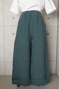 【2022定番】日本製 ベルギーリネンロング裾Wワイドパンツ　№819487「2022新作」