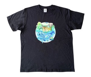 T-shirt T-Shirt Animal black Cotton Unisex Ladies' Kids Men's