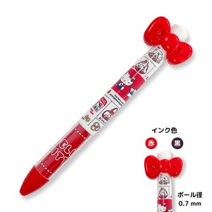 ハローキティ リボンmimiペン 黒 赤 2色ボールペン 懐かし柄 68919