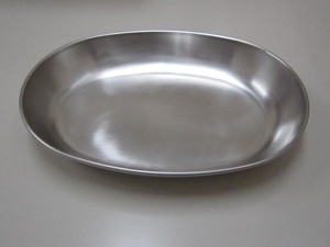 ステンレス　小判型カレー皿