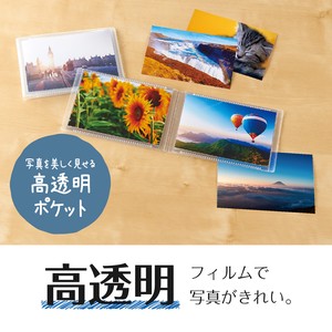 ミニポケ　フォトアルバム　高透明　KGサイズ・ポストカード　ヨコ　20枚収容