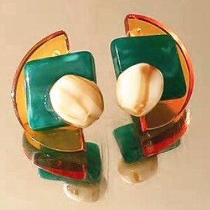 Pierced Earrings Resin Post Design 2-colors