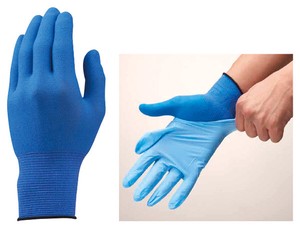 ショーワ EX フィット手袋 ブルー B0620（20枚入）【インナー手袋】