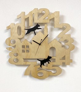 【動物】【家具】木製振り子時計　ねこ　31262