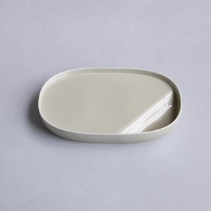suzuri-Plate(Oval)GrayBeige/Made in Japan