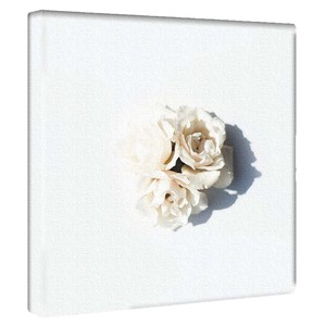 【アートデリ】花のアートパネル インテリア雑貨 ホワイト  poht-2205-11 30cm×30cm Mサイズ