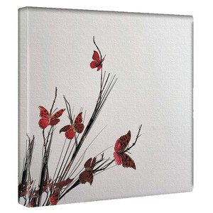 【アートデリ】花のファブリックボード インテリア雑貨 ホワイト  poht-2205-18 30cm×30cm Mサイズ