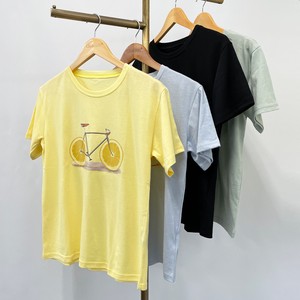 【2022夏新作】イラストプリントTシャツ　　レモン　自転車　レディースアパレル　ミセス　春夏