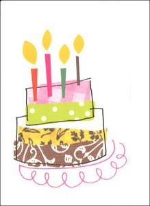 ミニグリーティングカード 誕生日/バースデー「バースデーケーキ」 メッセージカード
