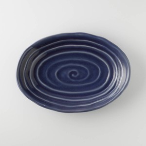 asumi(彩澄) 渦紋楕円皿 パープル[日本製/美濃焼/和食器/リサイクル食器]