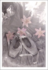 Postcard Ballet Shoes Message Card