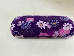 R47-78　めがねケース　花紫　Glasses case Hana purple