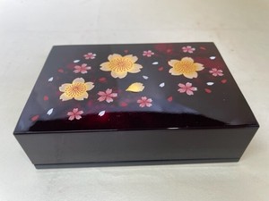 R47-118　高級カードBOX　別甲塗　福桜　High-grade card box, Betsuko-nuri, Fukuzakura