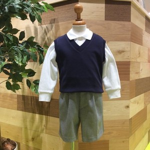 儿童七分袖～长袖Polo衫 长袖 正装 80 ~ 140cm 日本制造