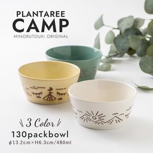Mino ware Main Dish Bowl Plant Pottery Camp Made in Japan