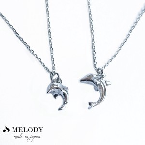 Silver Top Silver Chain Necklace Pendant Dolphin Jewelry Made in Japan