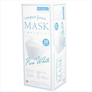 コンパクトフォルムマスク　やや小さめサイズ　30枚入　ピュアホワイト 【 マスク 】