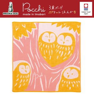 ■母の日特集■　Pocchi　3重ガーゼハンカチ　Owl