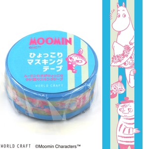 WORLD CRAFT Washi Tape Moomin Masking Tape Border Blue Character