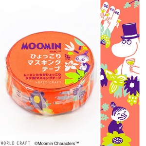 ﾜｰﾙﾄﾞｸﾗﾌﾄ【ムーミン マスキングテープ フラワー オレンジ】北欧 雑貨 キャラクター 手帳