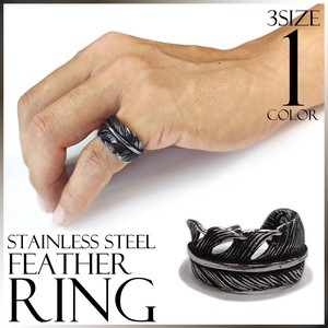 Stainless-Steel-Based Ring Stainless Steel Rings Feather Men's