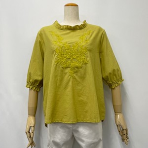 Button Shirt/Blouse Spring/Summer Embroidered Ladies'
